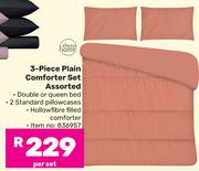 Always Home 3-Piece Plain Comforter Set Assorted-Per Set