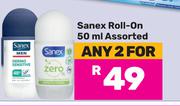 Sanex Roll-On Assorted-For Any 2 x 50ml
