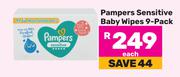 Pampers Sensitive Baby Wipes-9 Pack Each