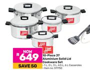 Hart 10 Piece J7 Aluminium Solid Lid Cookware Set