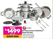 Tissolli 21 Piece Crown Stainless Steel Pot Set-Per Set