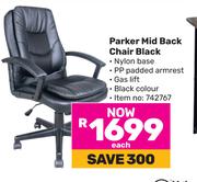 Parker Mid Back Chair Black