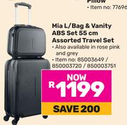 Mia L/Bag & Vanity ABS Set 55cm Assorted Travel Set