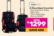 Mainstays 4 Piece Black Travel Set