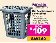 Formosa 75L Debble Laundry Basket Silver