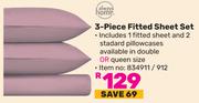 Always Home 3 Piece Fitted Sheet Set