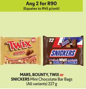 Mars, Bounty, Twix Or Snickers Mini Chocolate Bar Bags (All Variants)-For Any 2 x 227g