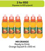 Mr Orange Ready To Drink Orange Squash-For 2 x 6 x 300ml