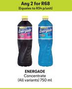 Energade Concentrate (All variants)-For Any 2 x 750ml