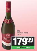 KWV 3 Year Old Brandy-750ml Each