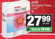 Spar Mini Toilet Tissue 1 Ply-9s Per Pack