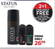Status Deodorant Spray 130ml & Roll On 50ml