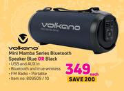 Volkano Mini Mamba Series Bluetooth Speaker Blue Or Black-Each