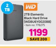 WD 2TB Elements Black Hard Drive WDBU6Y0020BB