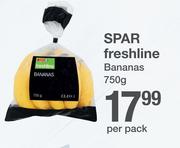 Spar Freshline Bananas-750g Per Pack