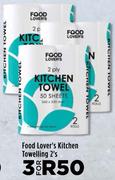 Food Lover's Kitchen Towelling-For 3 x 2's Pack