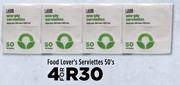 Food Lover's Serviettes-4 x 50's Pack
