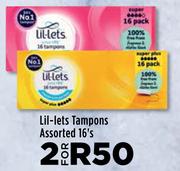 Lil-Lets Tampons Assorted-For 2 x 16's Pack