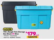 Addis 110L Rough Tote Storage Box Black Or Blue-Each