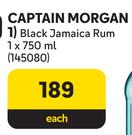 Captain Morgan Black Jamaica Rum-750ml Each