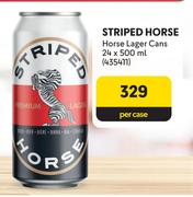 Striped Horse Horse Lager Cans-24 x 500ml Per Case