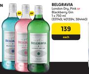 Belgravia London Dry, Pink Or Blackberry Gin-750ml Each