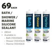 Alcolin Bath/Shower/Marine Silicone Sealant-280ml Each