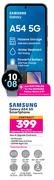 Samsung Galaxy A54 5G Smartphone-On 1.2GB Red Top Up Core More Data