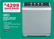 Defy 15Kg Metallic Twin Tub Washing Machine DTT151