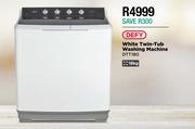 Defy 18Kg White Twin Tub Washing Machine DTT180