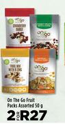 On The Go Fruit Packs Assorted-For 2 x 50g