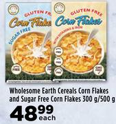 Wholesome Earth Cereals Corn Flakes & Sugar Free Corn Flakes-300g/500g Each