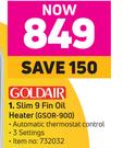 Goldair Slim 9 Fin Oil Heater GSOR-900