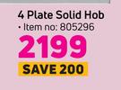 Whirlpool 4 Plate Solid Hob