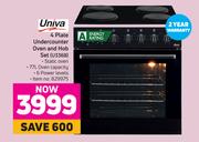 Univa 4 Plate Undercounter Oven & Hob Set U336B
