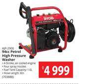 Ryobi 94cc Petrol High Pressure Washer AJP-2900