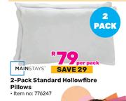 Mainstays 2 Pack Standard Hollow Fibre Pillows-Per Pack