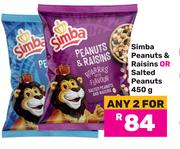 Simba Peanuts & Raisins Or Salted Peanuts-For Any 2 x 450g