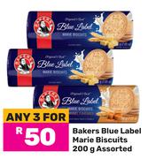 Bakers Blue Label Marie Biscuits Assorted-For Any 3 x 200g