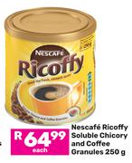 Nescafe Ricoffy Soluble Chicory & Coffee Granules-250g Each