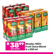 Rhodes 100% Fruit Juice Blend-6 x 200ml Per Pack