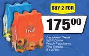 Caribbean Twist Spirit Cooler Peach Paradise Or Pina Colada-For 2 x 275ml