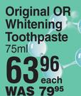 Elmex Original Or Whitening Toothpaste-75ml Each