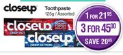 Close Up Toothpaste Assorted-For 3 x 125g