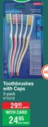 Dentalmate Toothbrushes With Caps 5 Pack-Per Pack