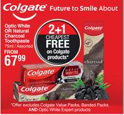 Colgate Optic White Or Natural Charcoal Toothpaste Assorted-75ml 