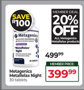 Metagenics Meta Relax Night 30 Tablets