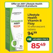 Lifestyle Health Vitamin B Fizzy 10 Effervescent Tablets