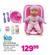 Kid Connection 23cm Soft Body Doll And Carrier Set