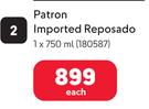 Patron Imported Reposado-750ml Each